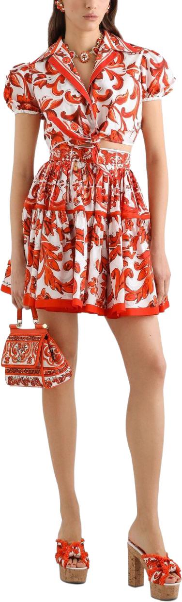 26FW 돌체앤가바나 숏 스커트 F4CB1TGDDRLS9000 ORANGE - DOLCE & GABBANA