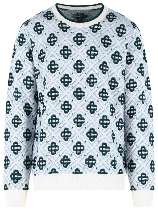 26FW 카사블랑카 스웨터 M PF26 KW 1392 01MERINO CC MONOGRAM Multicolor
