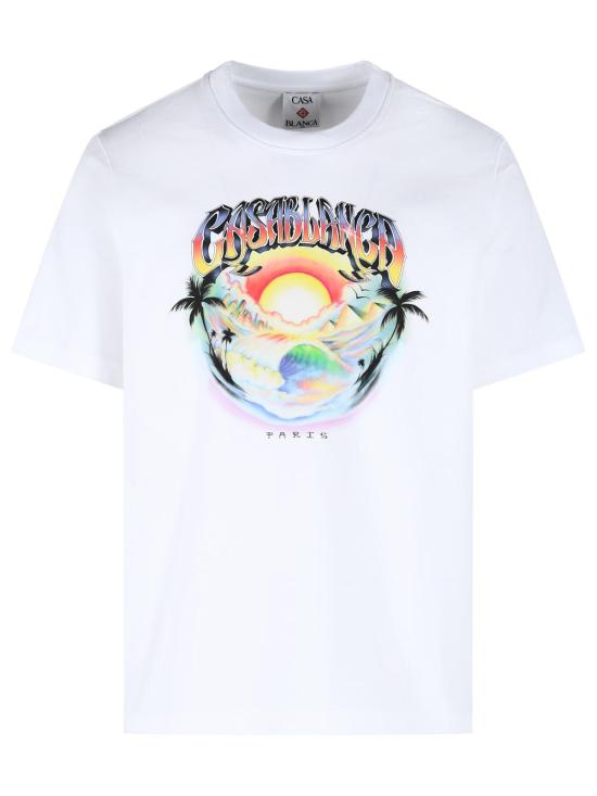 26FW 카사블랑카 반팔 티셔츠 M PF26 JTS 001 07WHITE JERSEY CASA AIRSPRAY White