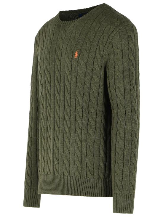 26SS 폴로 랄프로렌 로고 자수 케이블 니트 스웨터 710775885542 Green - POLO RALPH LAUREN