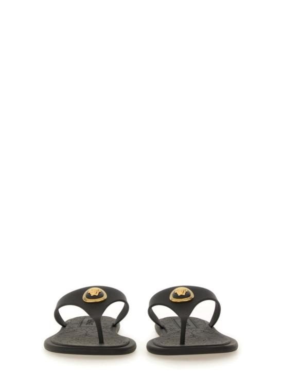  베르사체 알리아 러버 플랫 샌들 1016248 1A109831B00V Black - VERSACE