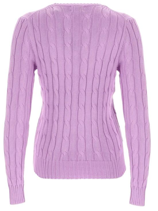 26SS 폴로 랄프로렌 포니 로고 피마코튼 케이블 니트 스웨터 211971869 505BRIGHTASTER Purple - POLO RALPH LAUREN