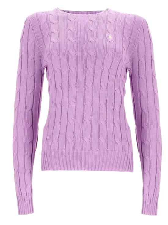 26SS 폴로 랄프로렌 포니 로고 피마코튼 케이블 니트 스웨터 211971869 505BRIGHTASTER Purple