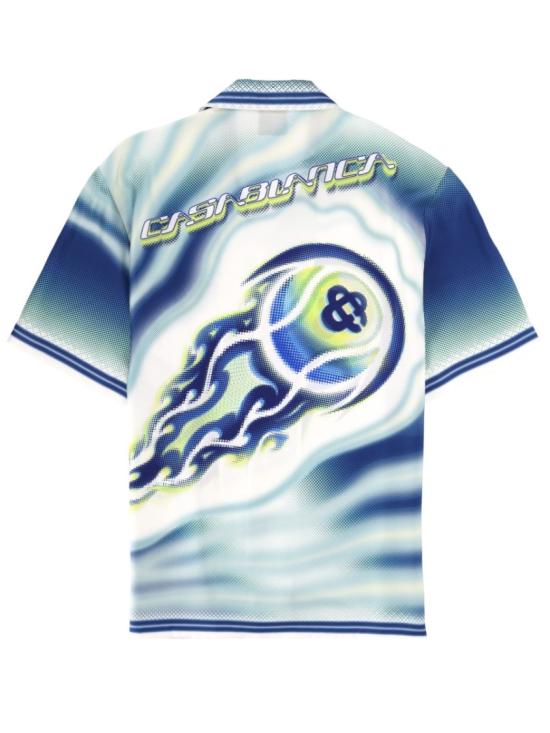 26SS 카사블랑카 반팔 셔츠 M SP26 SH 003 06THEARTOF Blue - CASABLANCA