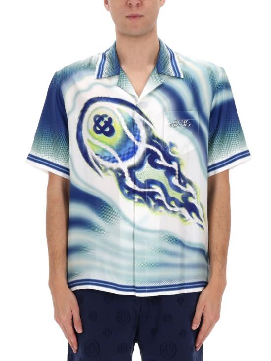 26SS 카사블랑카 반팔 셔츠 M SP26 SH 003 06THEARTOF Blue - CASABLANCA