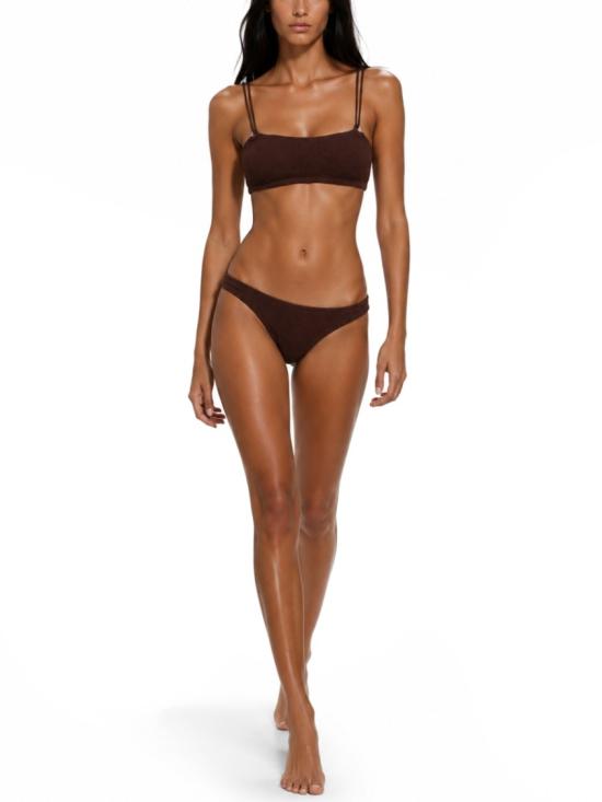 26SS 훈자 지 비치웨어 B CASSIE BDD METALLICCHOCOLATE Black - HUNZA G