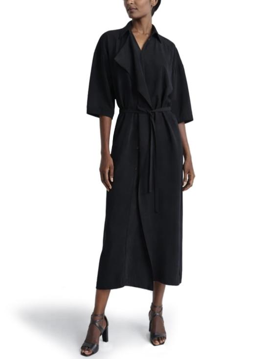26SS 르메르 비대칭 셔츠 드레스 드라이 실크 DR1162 LF1308BK999 Black - LEMAIRE