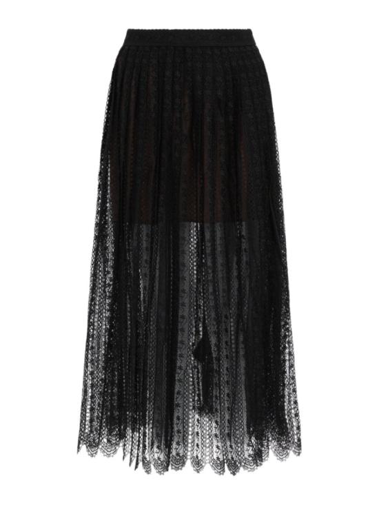 26SS 셀프 포트레이트 롱 스커트 RS26 172MSK B BLACK Black