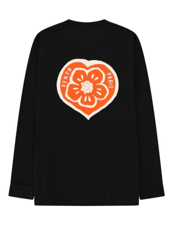 26SS 겐조 Boke Heart 릴렉스 롱슬리브 FG55TL3034SY 99J Black - KENZO