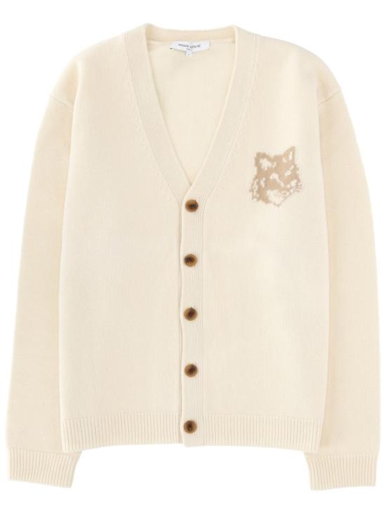 25FW 메종키츠네 폭스 헤드 인타르시아 메리노 가디건 PM00509KM0329 0395 Neutrals