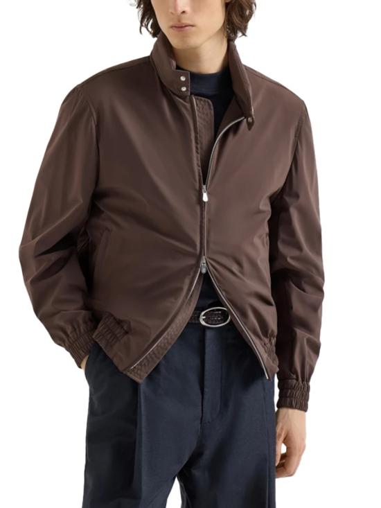 26SS 브루넬로 쿠치넬리 폴딩 후드 본디드 나일론 블루종 MZ4266525C1792 Brown - BRUNELLO CUCINELLI