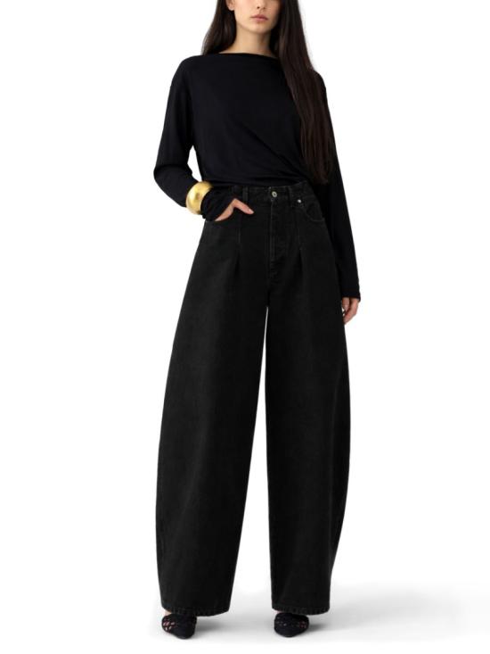 26SS 자크뮈스 더 오발로 드 님 데님 팬츠 팬츠 PAW00609AD0 0039990 Black - JACQUEMUS