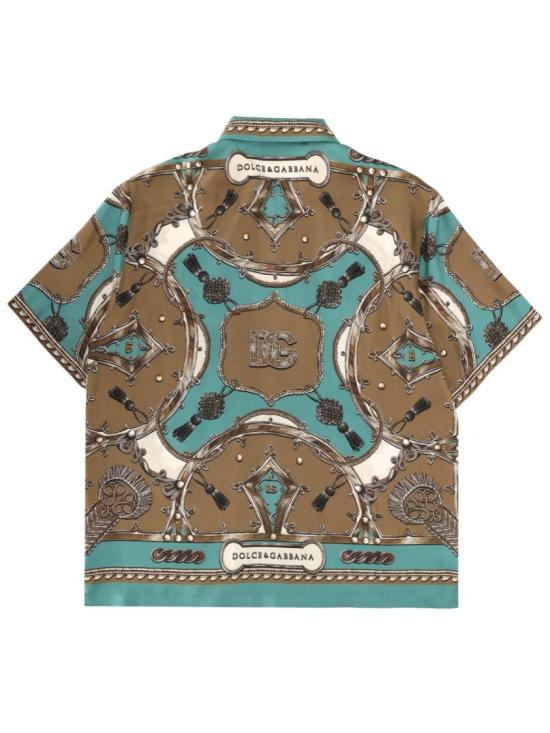 26SS 돌체앤가바나 카고 프린트 하와이 워시드 실크 트윌 셔츠 G5JH9T HI12CHV5XH Brown - DOLCE & GABBANA