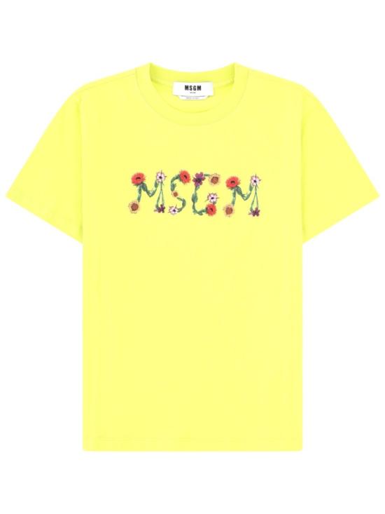 26SS 엠에스지엠 반팔 티셔츠 4041MDM124N 26700232 Yellow