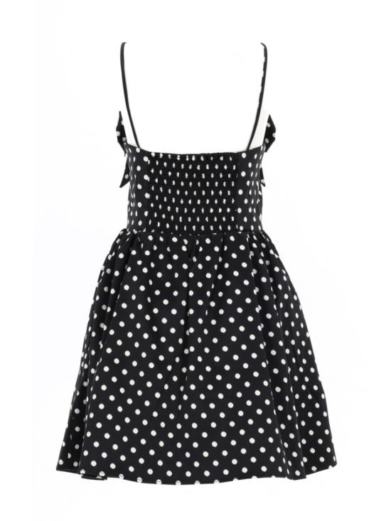 26SS 가니 폴카 도트 새틴 미니 드레스 A1030193 099 Black - GANNI