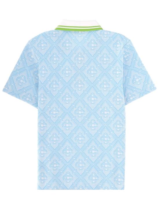 26SS 카사블랑카 폴로 티셔츠 M SP26 JTP 466 01PALEBLUE WHITE Blue - CASABLANCA