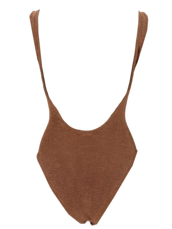 26SS 훈자 지 원피스 수영복 S SQUARE CR METALLICCOCOA Brown - HUNZA G
