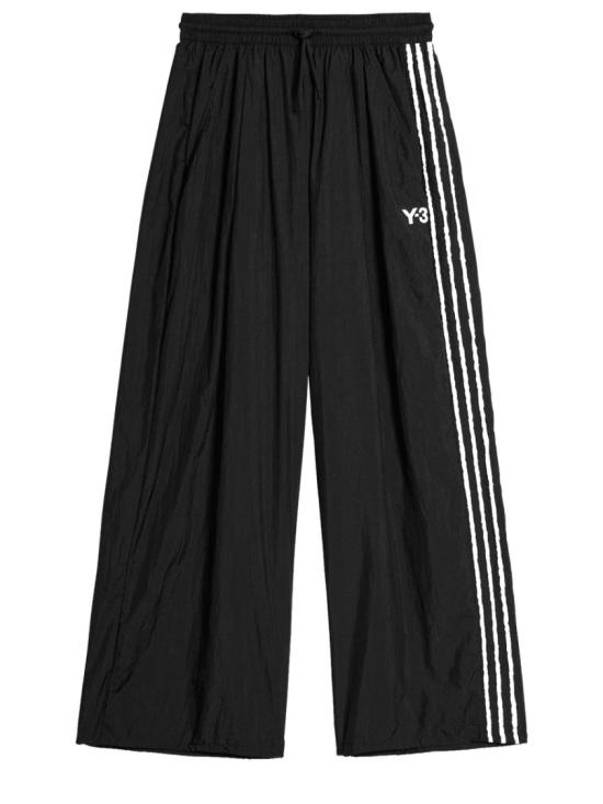 26SS 와이쓰리 로우 엣지 3 스트라이프 와이드 팬츠 KF1192 BLACK Black