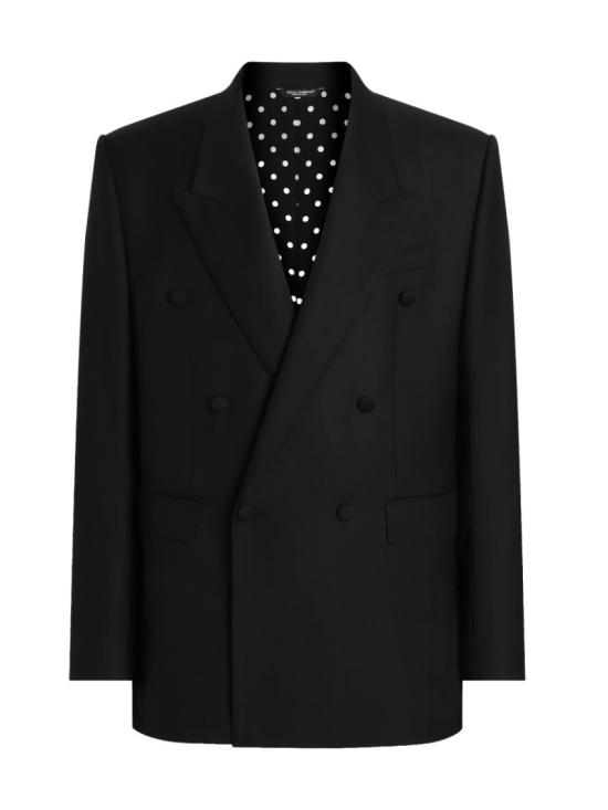 26SS 돌체앤가바나 더블 브레스티드 시칠리아 버진 울 자켓 G2VN8T GK048N0000 Black