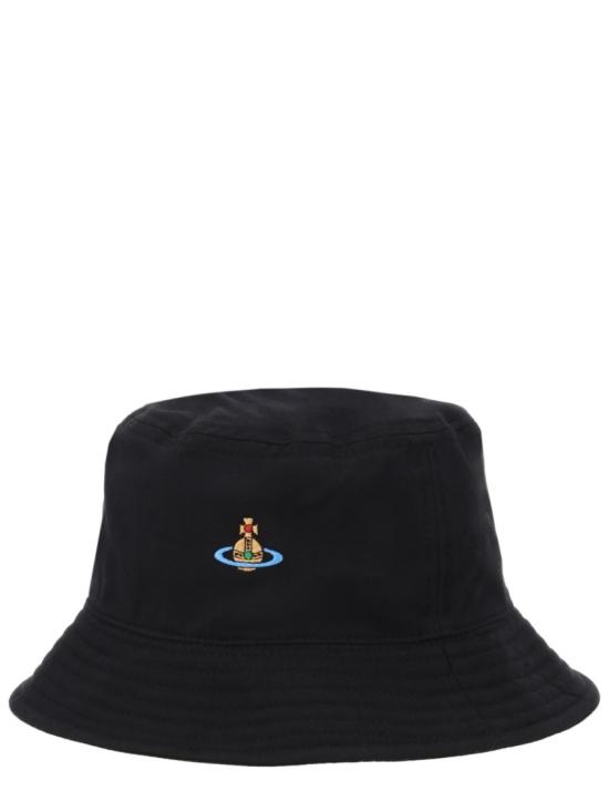 26SS 비비안웨스트우드 ORB 로고 버킷햇 81020009 W01HCN401 Black - VIVIENNE WESTWOOD
