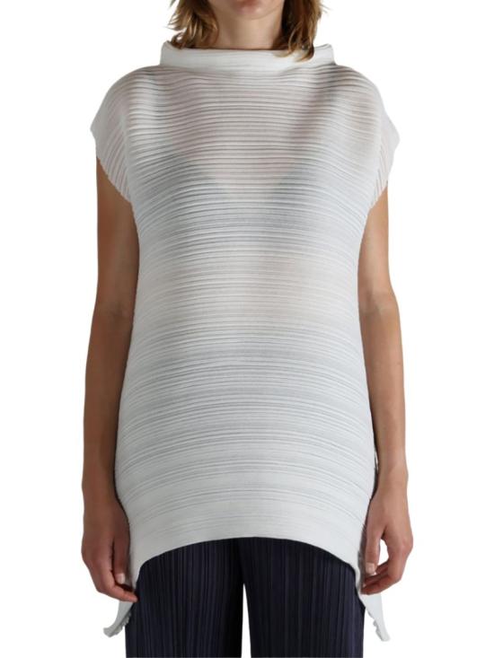 25FW 플리츠플리즈 민소매 티셔츠 PP58KK812 01 White - PLEATS PLEASE