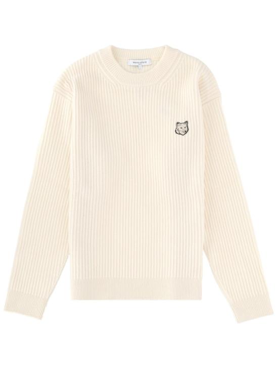 25FW 메종키츠네 폭스 헤드 울 립드 스웨터 PM00811KT1149 P700 Neutrals