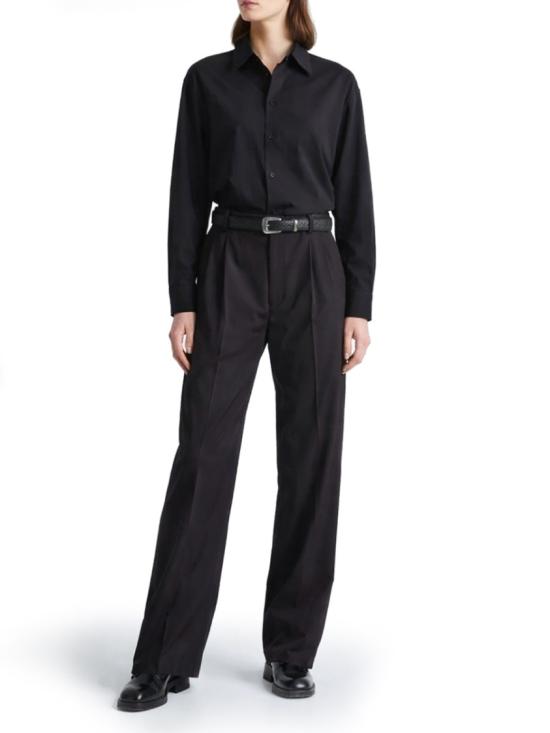 26SS 르메르 롱 셔츠 타이 드라이 실크 SH1282 LF1308BK999 Black - LEMAIRE