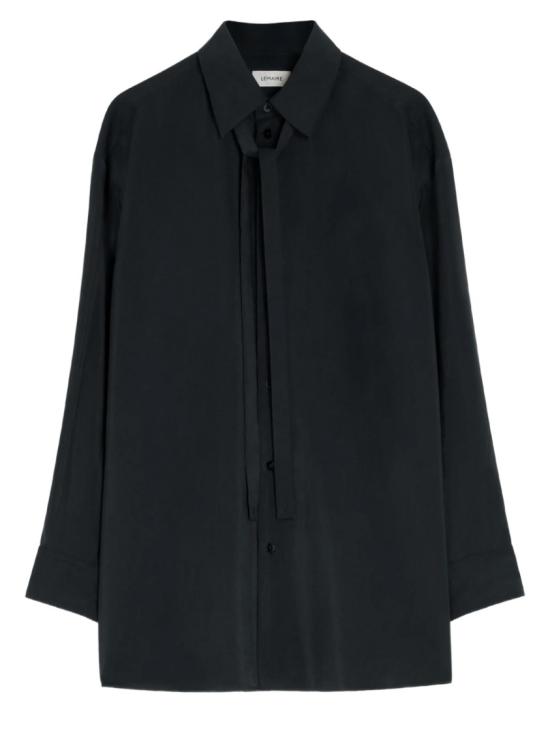 26SS 르메르 롱 셔츠 타이 드라이 실크 SH1282 LF1308BK999 Black