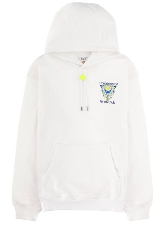 26SS 카사블랑카 후드 티셔츠 M SP26 JTP 292 01TENNISCLUBICON White