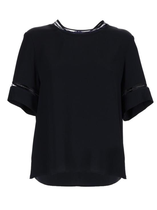 26SS 파비아나 필리피 크레이프 드 신 블라우스 탑 TPD266F289 L7755146 Black