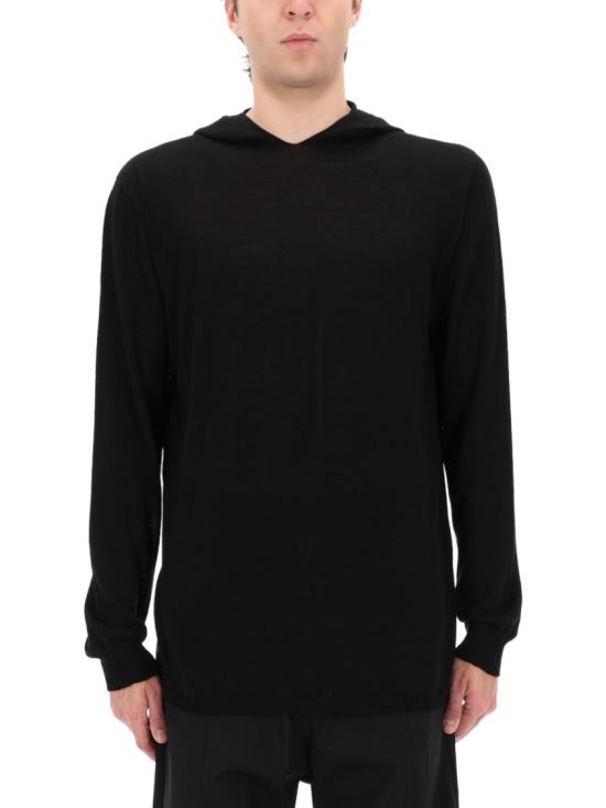 26SS 릭 오웬스 후드 티셔츠 RU01F2623 M09 Black - RICK OWENS