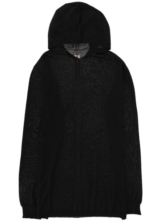 26SS 릭 오웬스 후드 티셔츠 RU01F2623 M09 Black