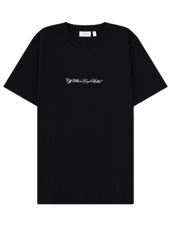 26SS 오프화이트 반팔 티셔츠 44MAA027 S26J002001 Black
