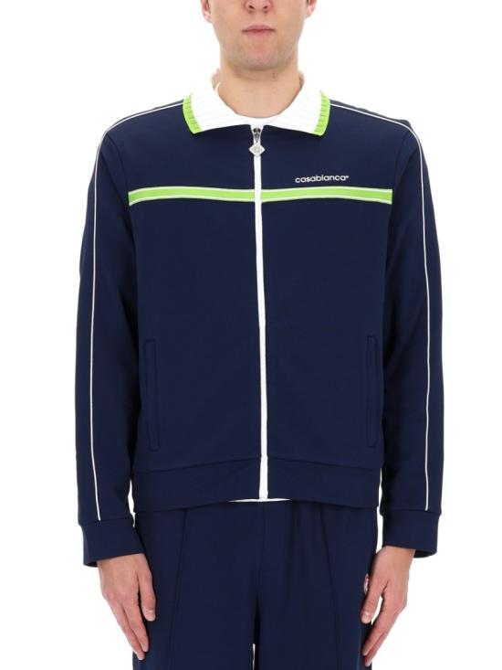 26SS 카사블랑카 폴로 티셔츠 M SP26 JTP 391 01NAVY Black - CASABLANCA