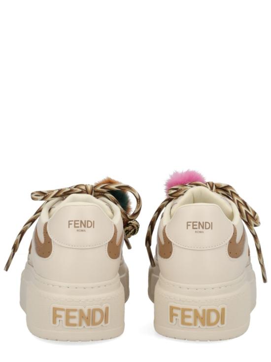 25FW 펜디 매치 소프트 레더 로우탑 스니커즈 8E8721 AY9NF1TO4 Grey - FENDI