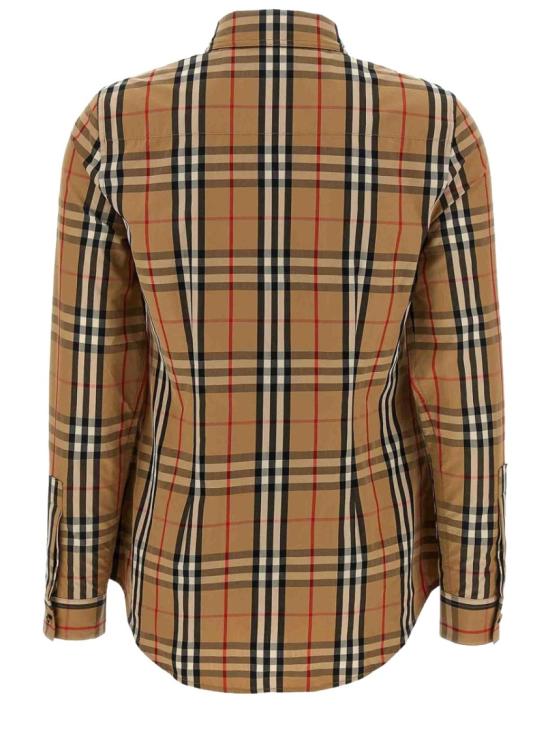  버버리 라프윙 체크 롱 슬리브 셔츠 8111847 A7028 Brown - BURBERRY