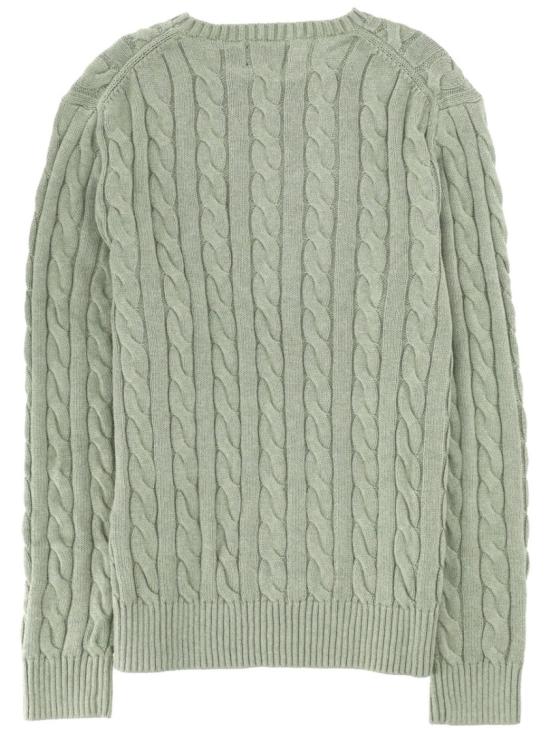 26SS 폴로 랄프로렌 로고 자수 케이블 니트 스웨터 710775885 528FERNGREENHEATHER Grey - POLO RALPH LAUREN