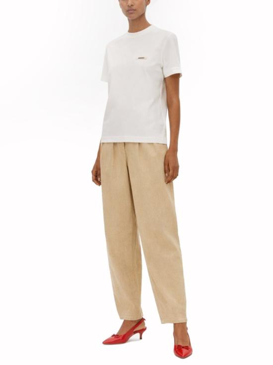  자크뮈스 그로그랭 로고 솟슬리브 티셔츠 TSW00550AJ0 0029100 White - JACQUEMUS