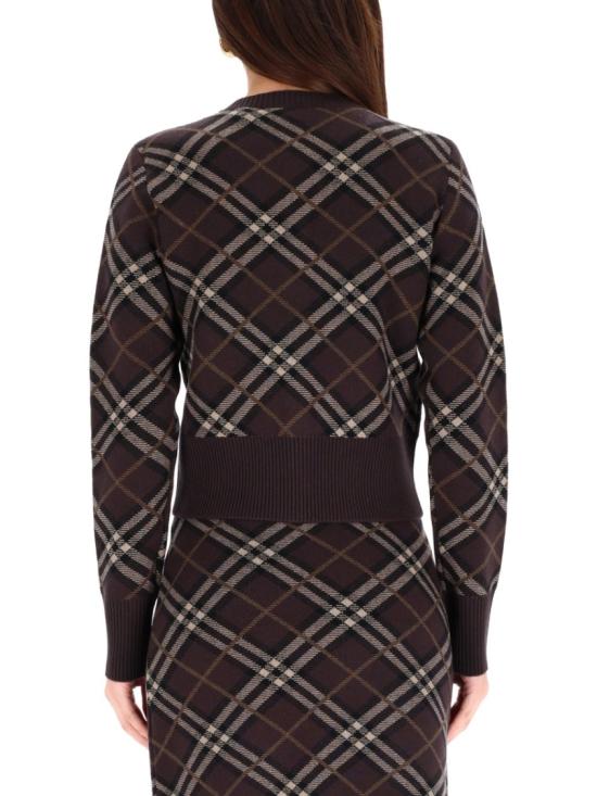  버버리 체크 울 캐시미어 가디건 8115254 B2412 Brown - BURBERRY