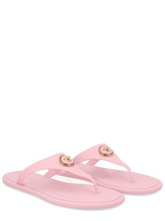 26SS 베르사체 알리아 러버 플랫 샌들 1016248 1A109831PS1V Pink - VERSACE