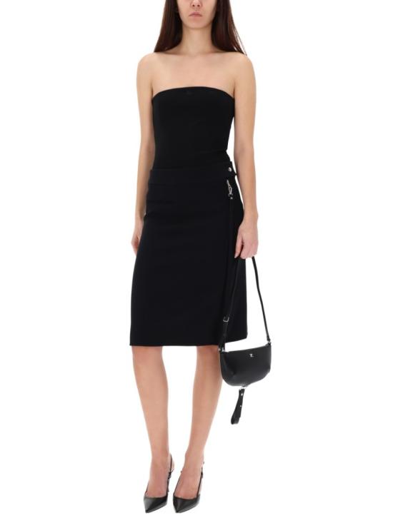 25FW 쿠레쥬 미디 스커트 325CJU278W O01439999 Black - COURREGES