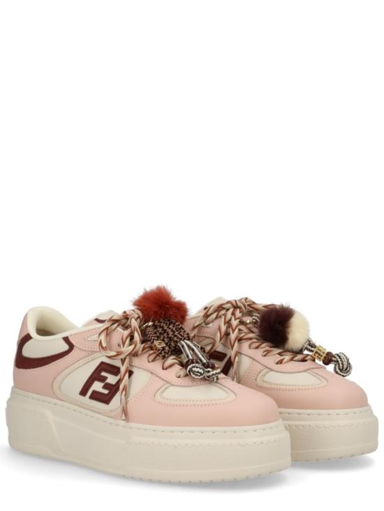 25FW 펜디 매치 소프트 레더 로우탑 스니커즈 8E8721 AY9NF1TPW Grey - FENDI