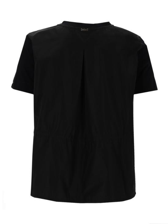 26SS 에르노 시크 코튼 저지 & 뉴 테크노 태피터 티셔츠 JG000224D 520069300 Black - HERNO