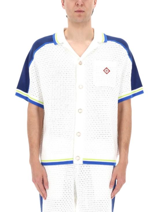 26SS 카사블랑카 반팔 셔츠 M SS26 KW 1310 01WHITE BLUE White - CASABLANCA