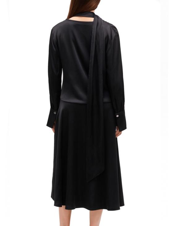 25FW 가니 롱 원피스 W0860 099 Black - GANNI
