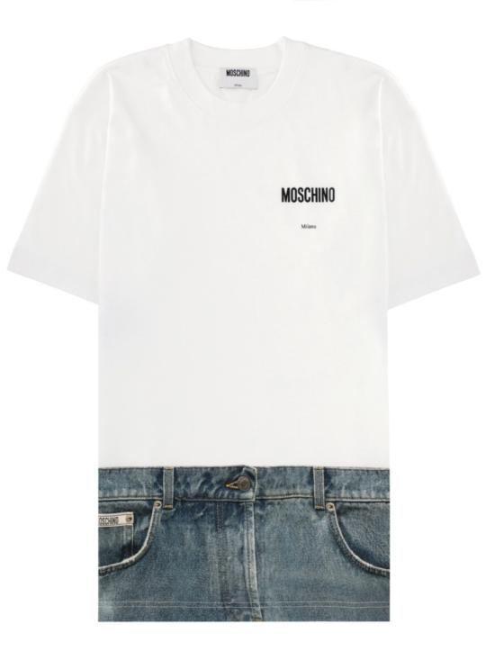 26SS 모스키노 반팔 티셔츠 07230541 1001 White