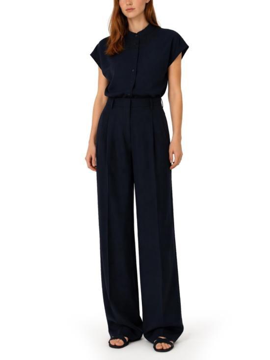 26SS 파비아나 필리피 플루이드 린넨 비스코스 트라우저 PAD276F367 M1505146 Black - FABIANA FILIPPI