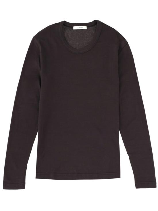25FW 르메르 롱 슬리브 크루넥 탑 TO1441 LJ1016BK998 Black