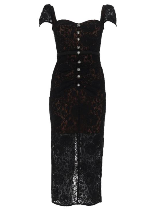 26SS 셀프 포트레이트 롱 원피스 RS26 173MA B BLACK Black