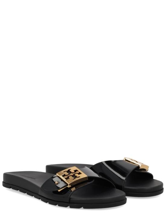 26SS 토리버치 버클 슬라이드 157872 001 Black - TORY BURCH